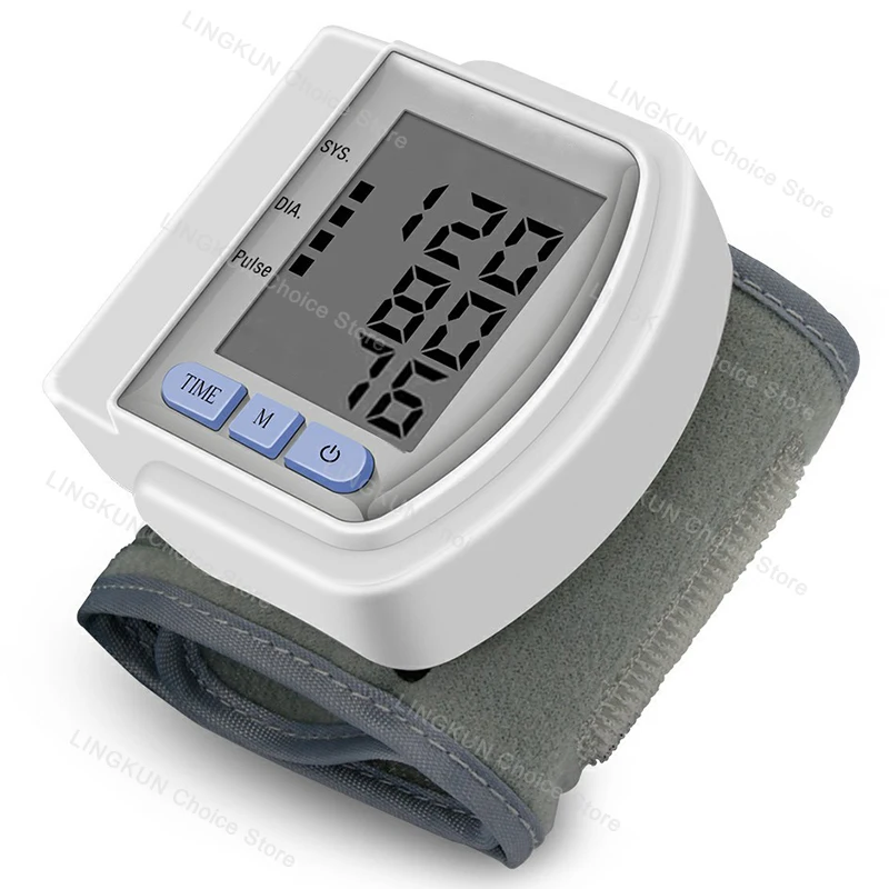 Digitlal Tensiometro Health Medical BP Sphygmomanometer Wrist cuff Digital Blood Pressure Monitor Heart Beat Rate Pulse Meter