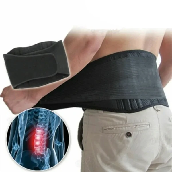 1pc Lower Back Support Brace with Self Heating, Adjustable Waist Belt for Lumbar Pain Relief, Men Women Health Care Massager