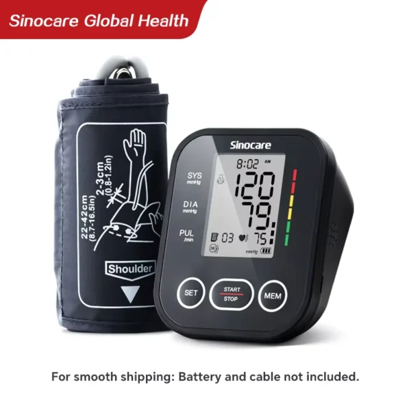 Sinocare Blood Pressure Monitor Digital Sphygmomanometer Automatic Tensiometer Tonometer Home Medical Use Heart Rate Pulse Meter