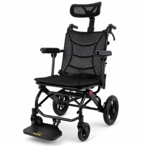 Folding Reclining Wheelchair Adult，90°-175° Adjustable Backrest Transport Wheelchair for Seniors,130kg Portable Mobility Aid