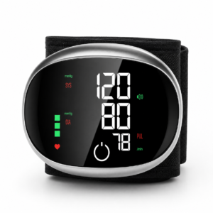 Digital Wrist Blood Pressure Meter Automatic Voice Tonometer Heart Rate Monitor Smart Touch LCD Screen Charge Sphygmomanometer
