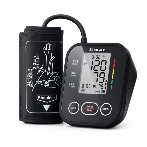 Sinocare Blood Pressure Monitor Digital Sphygmomanometer Automatic Tensiometer Tonometer Home Medical Use Heart Rate Pulse Meter